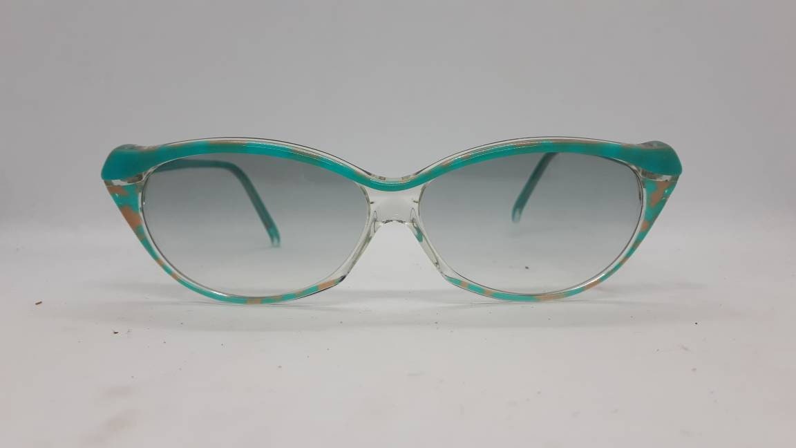 Vintage Alain Mikli 092 179 58 Sunglasses Handmade 80S Sonnenbrille Green Pastell Frame Cateye 1980S Made in France New Old Stock Unworn von Werk23