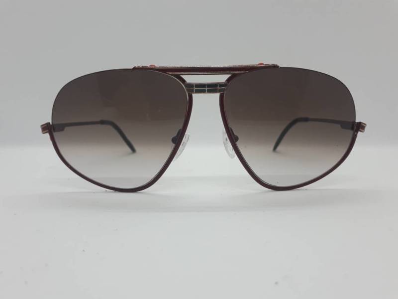 Vintage Ferrari F6 Sunglasses 80S Red Steelframe Metalframe 1980S Made in West Germany Brown Near Mint Condtion Original Case von Werk23