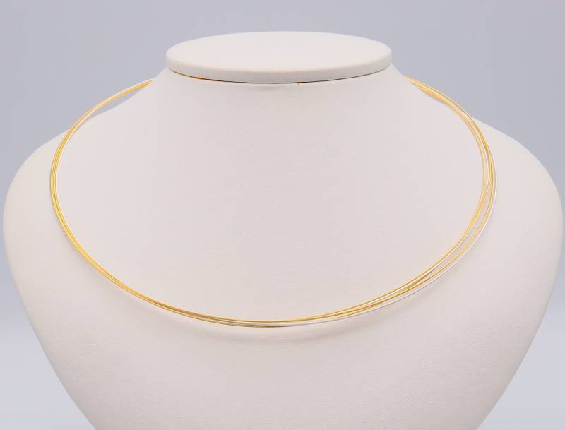 Halsreif Fünfreihig Bicolor Gold Silber Edelstahl Halsreif Fünfreihig Bicolor Gold Silber Edelstahl von WerkBrett