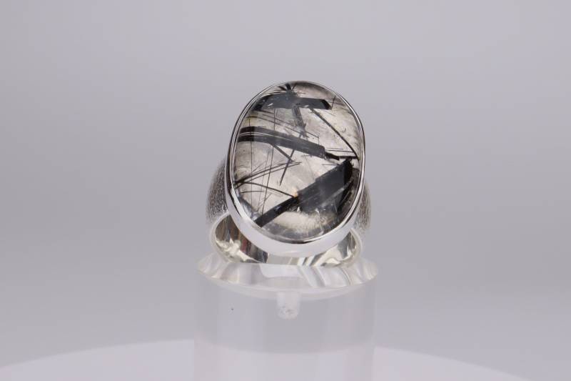 Ring Silber Mit Bergkristall/Turmalinquarz Oval Ring Silber Mit Bergkristall/Turmalinquarz Oval von WerkBrett