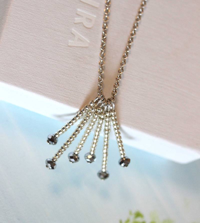 Kette 6 Perlenstränge Silber Und Bicone Kette 6 Perlenstränge Silber Und Bicone von WerkUndForm