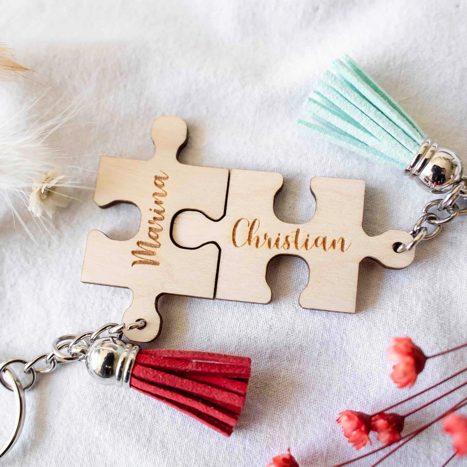 Puzzle Schlüsselanhänger Personalisiert Aus Holz, Pärchen Geschenk, Puzzleteil Anhänger, Partner Schlüsselanhänger, Jahrestag Geschenk Puzzle Schlüsselanhänger Personalisiert Aus Holz, Pärchen Geschenk, Puzzleteil Anhänger, Partner Schlüsselanhänger, Jahrestag Geschenk von WerkelGlueck