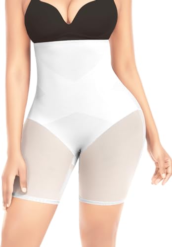 Werkiss Bauchweg Unterhose Damen Shapewear Miederhose Hohe Taille Unterwäsche Figurenformend Bauchkontrolle Body Shaper Leggings Miederpants(#1 Weiß, 3XL) von Werkiss