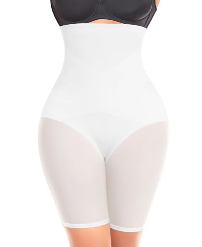 Werkiss Damen Shapewear Figurenformend Bauchkontrolle Bauchweg Unterhose Bauchkontrolle Höschen Hohe Taille Miederpants(#V Weiß-CROSSNEWDAMEN-335, XL) von Werkiss