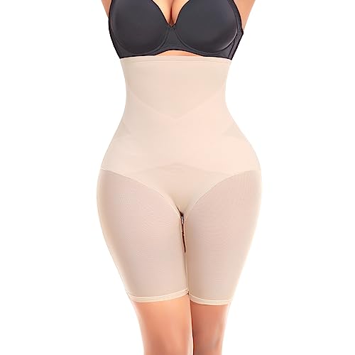 Werkiss Damen Shapewear Figurenformend Bauchkontrolle Bauchweg Unterhose Bauchkontrolle Höschen Hohe Taille Miederpants(Beige-crossnewsingle-New, 3XL) von Werkiss