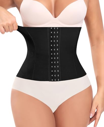 Werkiss Damen Shapewear Korsett Bauchweg Body Shaper Waist Trainer Corset Shapewear Formend Stark Taillenformer Corsage(#1 Schwarz-Höhe 24.5CM, M) von Werkiss