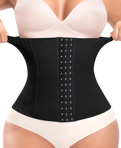 Werkiss Damen Shapewear Korsett Bauchweg Body Shaper Waist Trainer Corset Shapewear Formend Stark Taillenformer Corsage(#2 Schwarz-Höhe 28CM, S) von Werkiss