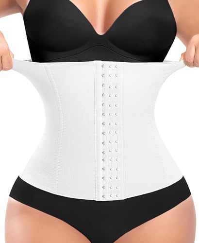Werkiss Damen Shapewear Korsett Bauchweg Body Shaper Waist Trainer Corset Shapewear Formend Stark Taillenformer Corsage(#2 Weiß-Höhe 28CM, S) von Werkiss