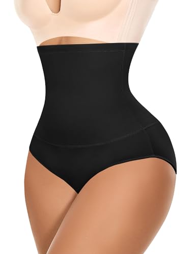 Werkiss Damen Shapewear Unterhose Bauchweg Miederhose Hohe Taille Unterwäsche Bauchkontrolle Miederpant Figurformende Miederslip Body Shaper für Frauen(#2 Schwarz, 2XL) von Werkiss