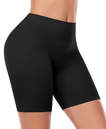 Werkiss Radlerhose Damen Kurze Hose Anti Scheuern Unterhose Unter Rock Hose Kurz für Kleid Hohe Taille Slipshort Nahtlos Unterwäsche Hotpants(Schwarz, 3XL) von Werkiss