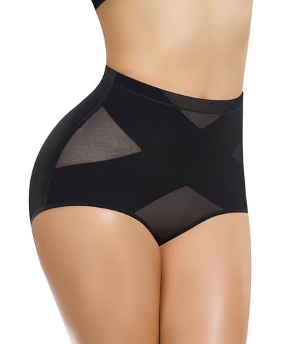 Werkiss Shapewear Damen Bauchweg Unterhose Bauch Weg Unterwäsche Bauchkontrolle Miederhose Figurformender Miederpant Body Shaper(#2 Schwarz Mix, 2XL) von Werkiss