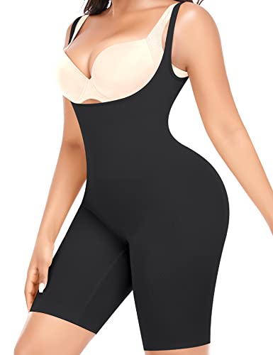 Werkiss Shapewear Damen Shapewear Schlankheitsgürtel flacher Bauch Body Shapewear Schlankheitsgürtel unsichtbar Bodysuit, #1 Schwarz - Offene Büste, 48 von Werkiss