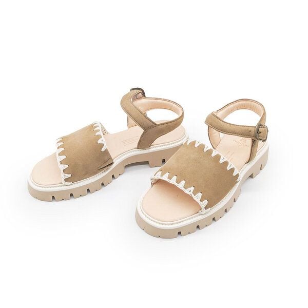 Werner 1911 Bio-Ledersandale mit Häkeldetail – Narzisse - IVN-zertifiziert von Werner 1911