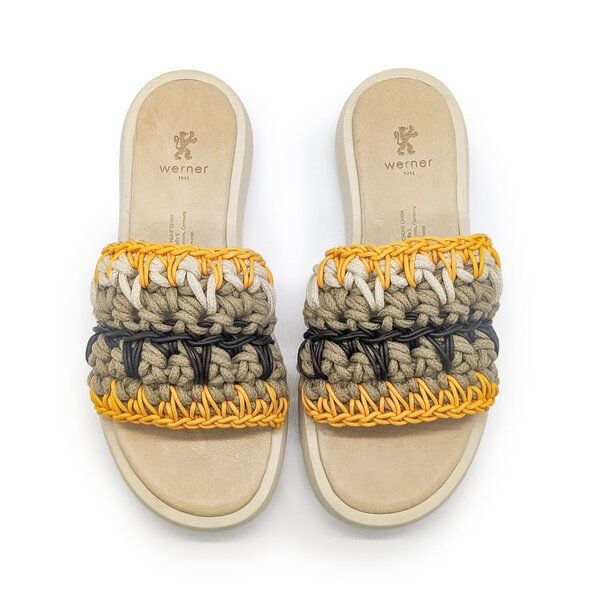 Werner 1911 Pantolette mit handgehäkeltem Riemen – Rosmarin - IVN-zertifiziert Werner 1911 Pantolette mit handgehäkeltem Riemen – Rosmarin - IVN-zertifiziert von Werner 1911