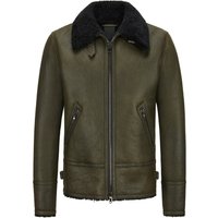 Werner Christ Genarbter Lammfellblouson mit Fellkragen in 56 von Werner Christ