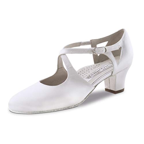 Werner Kern - Damen Tanzschuhe/Brautschuhe/Ballschuhe Gala 4.5 - Satin Weiß - 4,5 cm - Ledersohle [UK 4] von Werner Kern