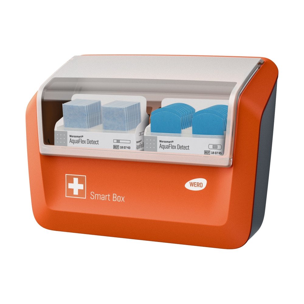Werosmart® Pflasterspender Smart Box® Pflasterspender gefüllt mit AquaFlex Detect Pflaster von Werosmart®