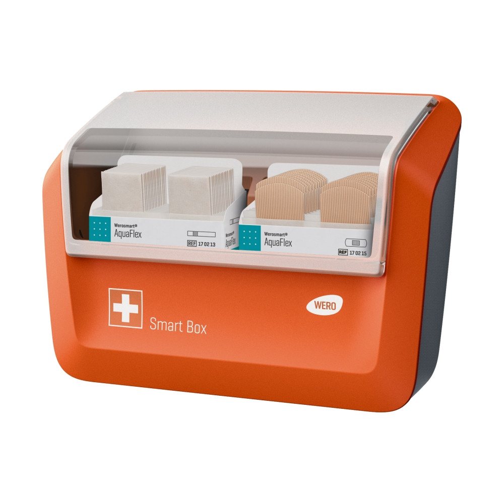 Werosmart® Pflasterspender Smart Box® Pflasterspender gefüllt mit AquaFlex Pflaster von Werosmart®
