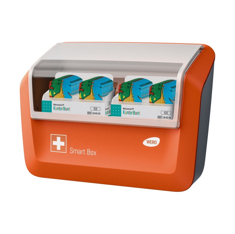 Werosmart® Pflasterspender Smart Box® Pflasterspender gefüllt mit KunterBunt Pflaster von Werosmart®