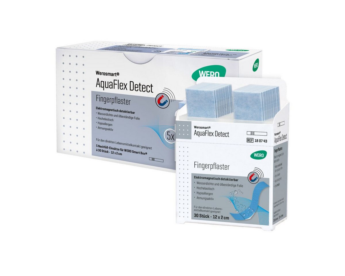 Werosmart® Wundpflaster AquaFlex Detect Wundpflaster (5 Einsätze, 150 St), Fingerpflaster von Werosmart®