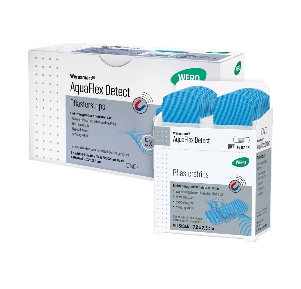 Werosmart® Wundpflaster AquaFlex Detect Wundpflaster (5 Einsätze, 200 St), Pflasterstrips von Werosmart®