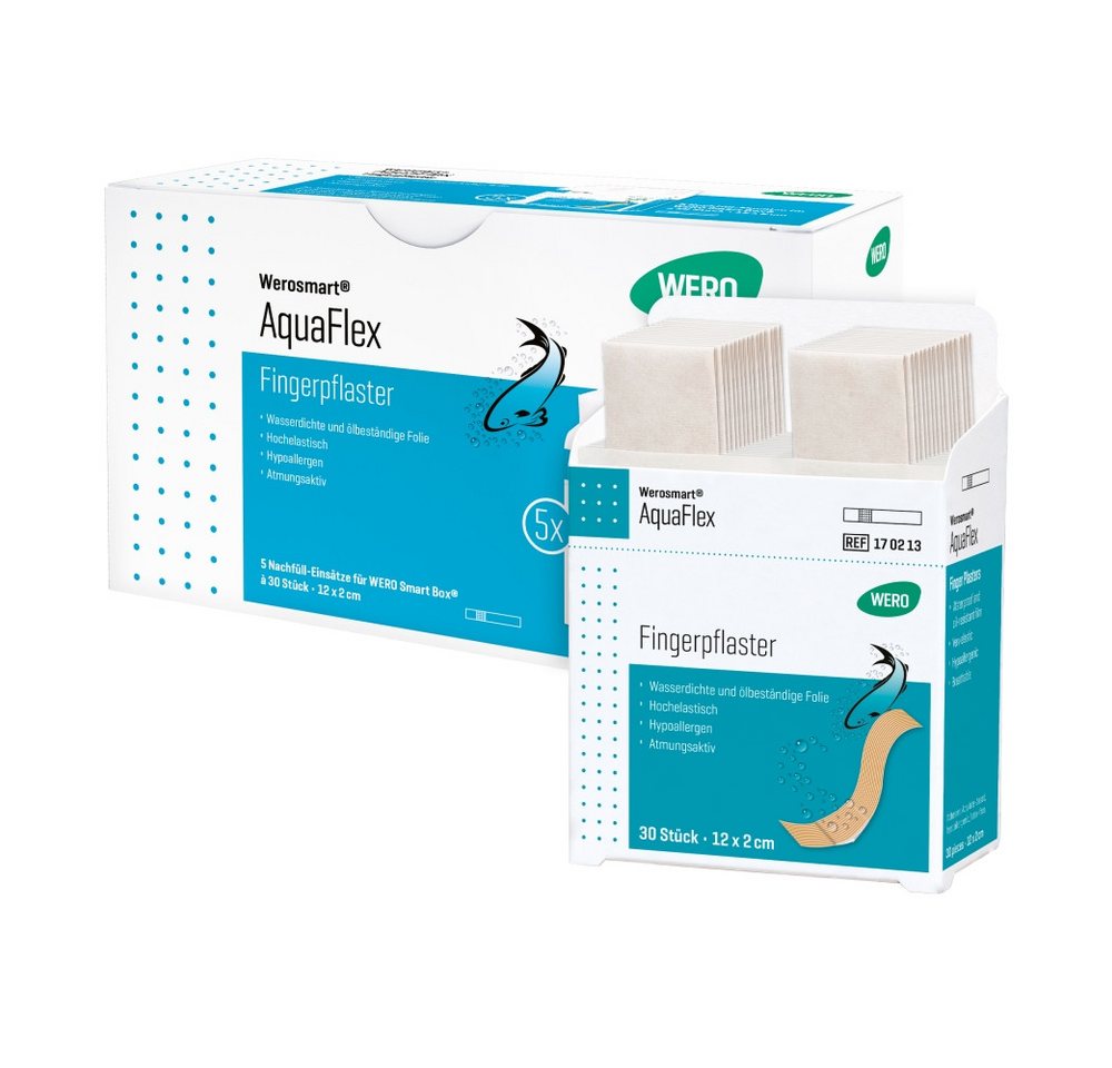Werosmart® Wundpflaster Werosmart® AquaFlex Pflasterstrips (5 Einsätze, 150 St), Fingerpflaster von Werosmart®