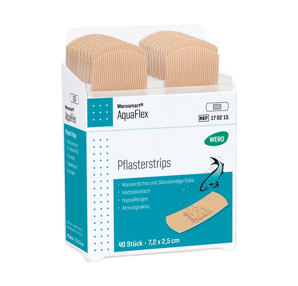 Werosmart® Wundpflaster Werosmart® AquaFlex Pflasterstrips (Einsatz, 40 St), Pflasterstrips von Werosmart®