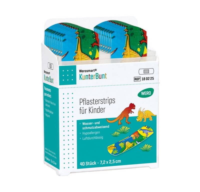 Werosmart® Wundpflaster KunterBunt Pflasterspender-Einsätze 7,2 x 2,5 cm (Einsatz, 40 St), Pflasterstrips von Werosmart®