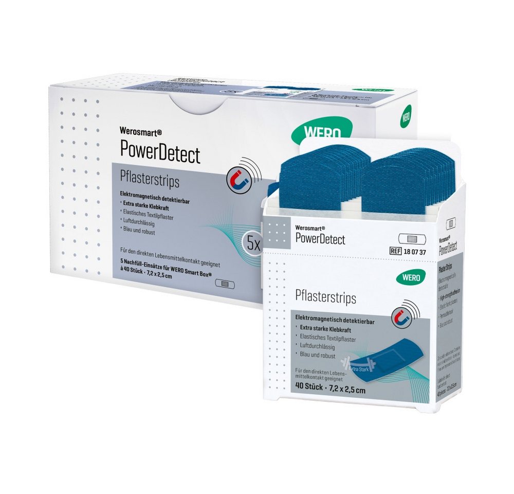 Werosmart® Wundpflaster PowerDetect Pflaster (5 Einsätze, 200 St), Pflasterstrips von Werosmart®