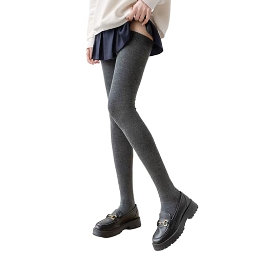 Werownsgso 1 Paar Overknee Strümpfe für Damen Extra lang Socken Gestrickte Kniestrümpfe Winter Warme Socken Retro von Werownsgso