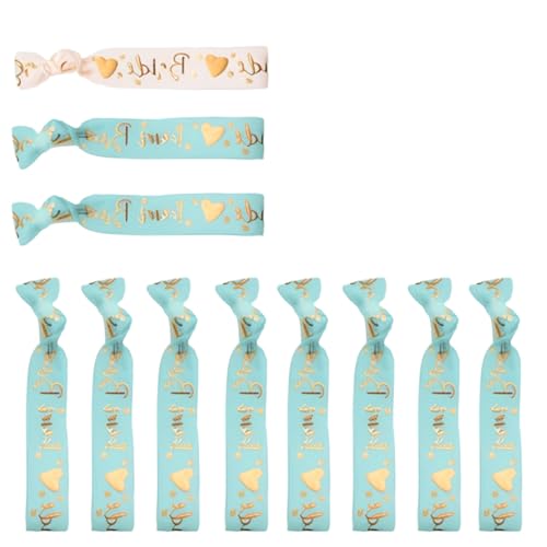 Werownsgso 11 Stück Armbänder Set Hot Stamping Team Brautarmband Junggesellenabschieds-Dekoration Armband-Set Für Junggesellenabschied Haarband Zubehör Braut Hochzeit Damen-Dekoration (Grün) von Werownsgso