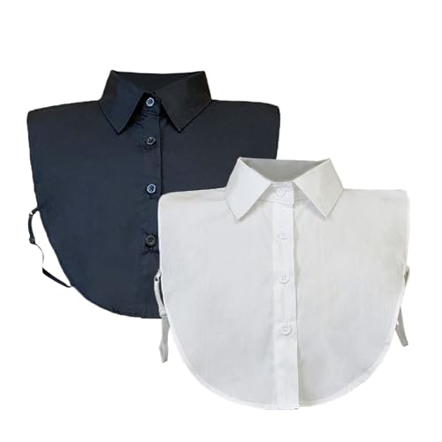 Werownsgso 2 Stücke Abnehmbarer Damenkragen, Abnehmbarer Fake Kragen, Business Gefälschte Kragen, Hemd Frauen Gefälschte Kragen, Modische Frauenkragen Passend für Büro und Tägliche Frauen von Werownsgso