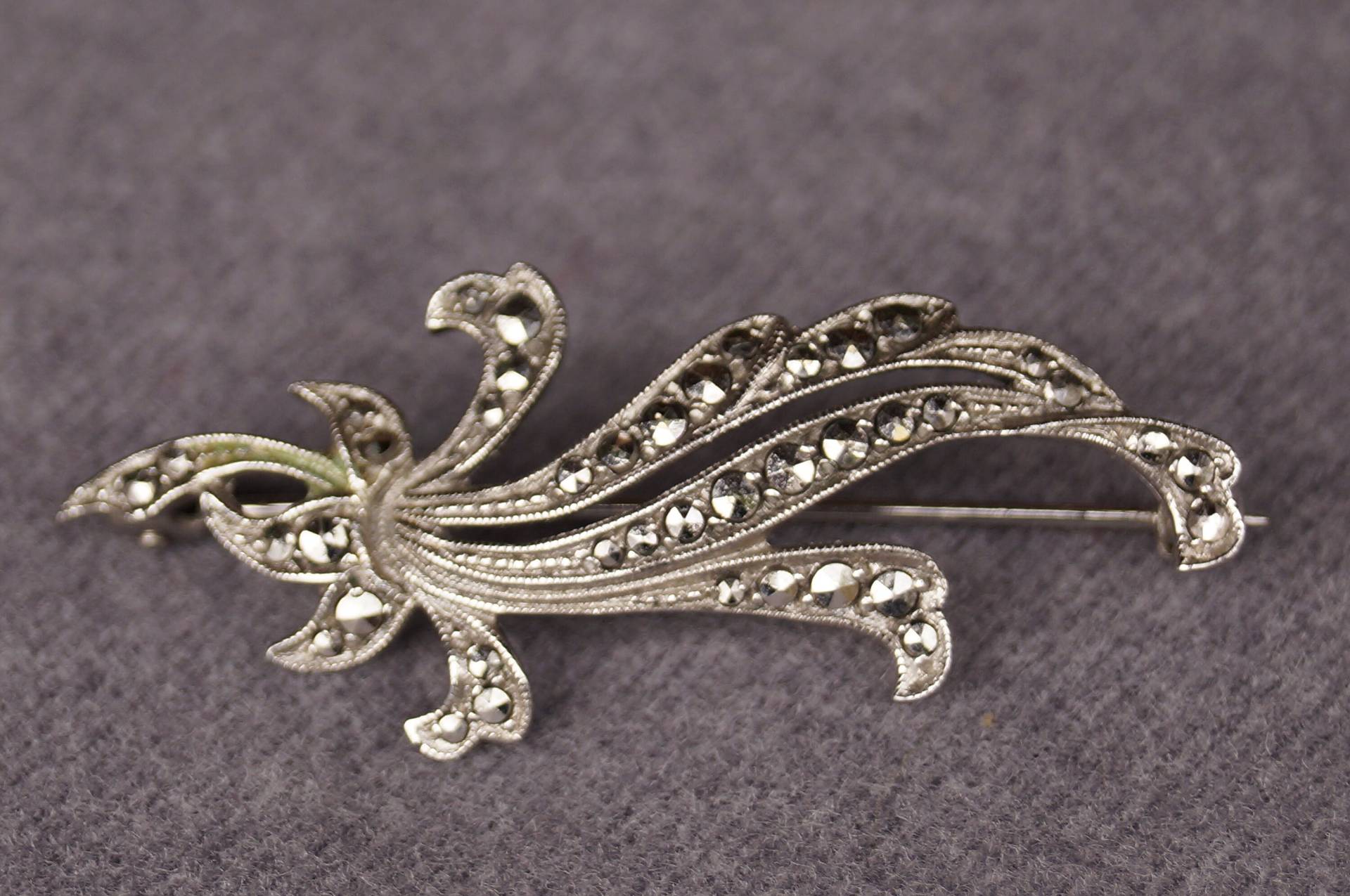 Brosche Silber 835/ - Antik Markasite Filigran Brosche Silber 835/ - Antik Markasite Filigran von WertGeschaetzt