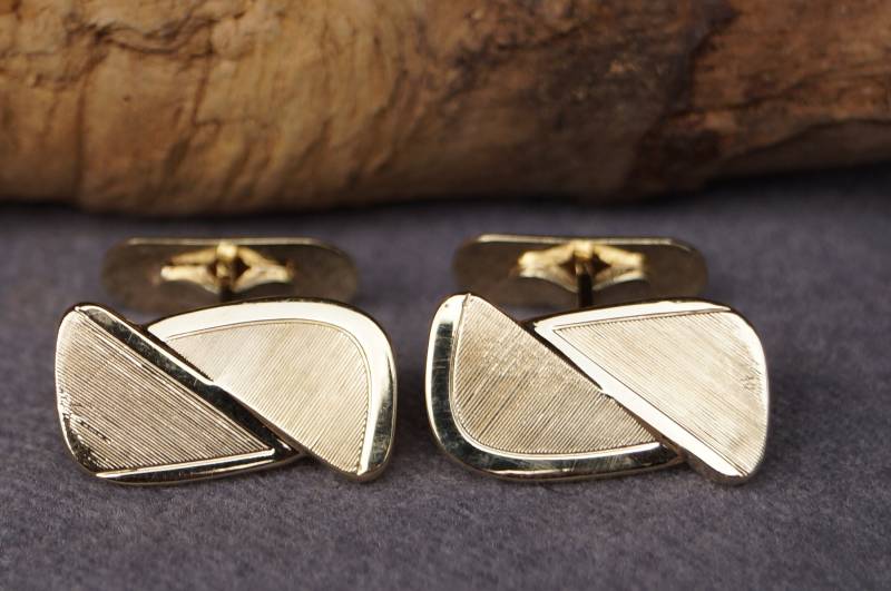 Vintage Manschettenknöpfe Gelbgold 333/ - Gestempelt 21x11mm Strukturierte Oberfläche Sehr Gut Erhalten Und Gereinigt 60Er Jahre von WertGeschaetzt