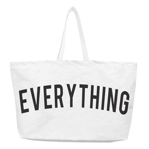 Extra große Canvas-Tragetasche für Damen, wiederverwendbar, große Einkaufstasche, große Kapazität, Tragegriff oben, Handtasche für Fitnessstudio, Strand, Arbeit, Reisen, weiß, Large Extra große Canvas-Tragetasche für Damen, wiederverwendbar, große Einkaufstasche, große Kapazität, Tragegriff oben, Handtasche für Fitnessstudio, Strand, Arbeit, Reisen, weiß, Large von Werwing