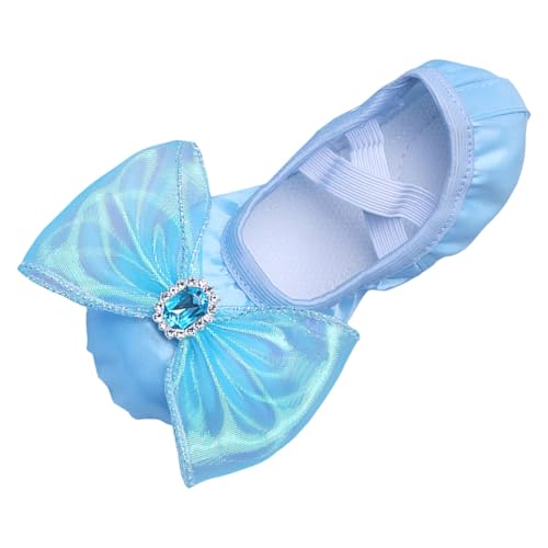 Ballettschuhe Mädchen Ballett Gymnastikschuhe Turnschläppchen Kinder Mädchen Prinzessin Schuhe Glitzer Schuhe Leichte Bequeme Rutschfeste Tanzschuhe Für Ballett Performance Schuhe (a-Blue, 27 Toddler) von Wesaloes