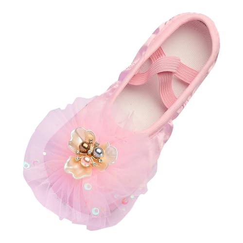 Ballettschuhe Mädchen Ballett Gymnastikschuhe Turnschläppchen Kinder Mädchen Prinzessin Schuhe Glitzer Schuhe Leichte Bequeme rutschfeste Tanzschuhe Für Ballett Performance Schuhe (24 Toddler) von Wesaloes