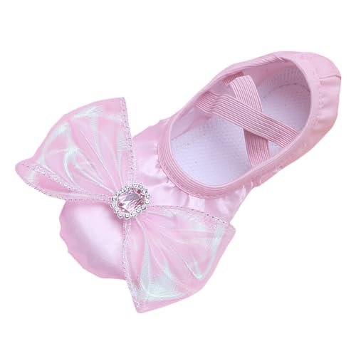 Ballettschuhe Mädchen Ballett Gymnastikschuhe Turnschläppchen Kinder Mädchen Prinzessin Schuhe Glitzer Schuhe Leichte Bequeme rutschfeste Tanzschuhe Für Ballett Performance Schuhe (28.5 Little Child) von Wesaloes