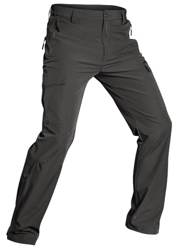 Wespornow Wanderhose-Outdoor-Hosen-für-Herren Wasserdicht Atmungsaktiv Trekkinghose Outdoorhose Sommer Stretch Taktische Hose Baggy Arbeitshosen Funktionshose mit 5 Taschen (Grau, M) von Wespornow