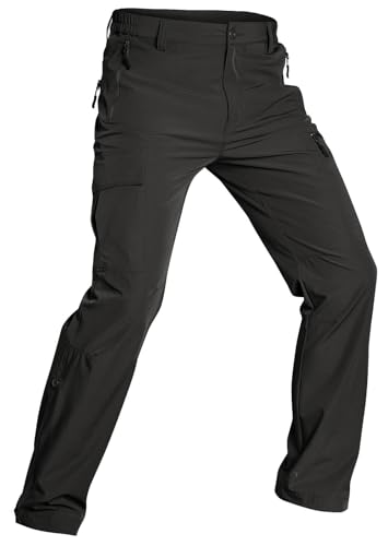 Wespornow Wanderhose-Outdoor-Hosen-für-Herren Wasserdicht Atmungsaktiv Trekkinghose Outdoorhose Sommer Stretch Taktische Hose Baggy Arbeitshosen Funktionshose mit 5 Taschen (Schwarz, 3XL) von Wespornow