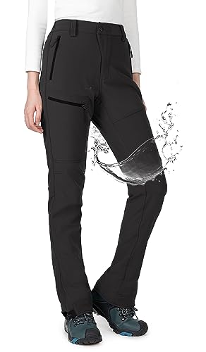 Wespornow Damen Wanderhose Wasserdicht Thermohose Gefüttert Outdoorhose Softshellhose Skihose Warm Ski Pants Women Schneehose Kletterhose Jagdhose Trekkinghose Winter Regenhose（Dkgrau，L） von Wespornow