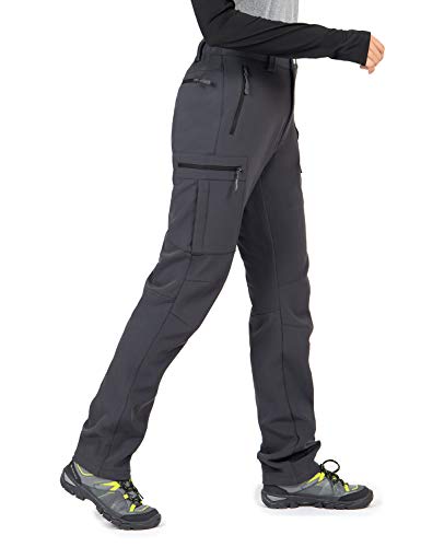 Wespornow Damen Wanderhose Wasserdicht Outdoorhose Softshellhose Thermohose Winddichte berghose Warme Trekkinghose Skihose für Skifahren, Hundesport und Wintersport (Grau, L) von Wespornow