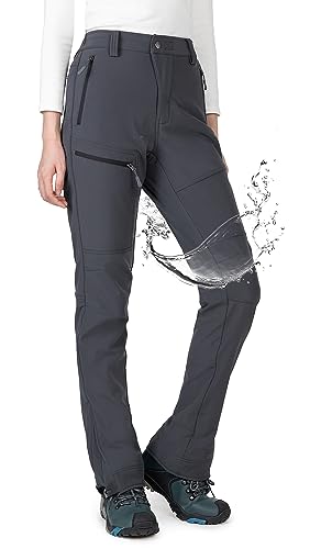 Wespornow Damen Wanderhose Wasserdicht Thermohose Gefüttert Outdoorhose Softshellhose Skihose Warm Ski Pants Women Schneehose Kletterhose Jagdhose Trekkinghose Winter Regenhose（Grau，3XL） von Wespornow