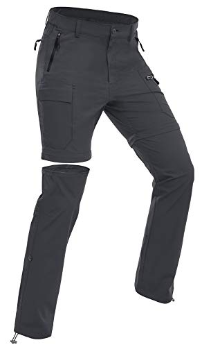 Wespornow Damen-Zip-Off-Wanderhose-Trekkinghose Atmungsaktiv Schnell Trockend Outdoorhose Abnehmbar Funktionshose Stretch Sommer Hosen (Grau, XXL) von Wespornow