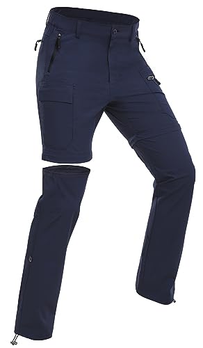 Wespornow Damen-Zip-Off-Wanderhose-Trekkinghose Atmungsaktiv Schnell Trockend Outdoorhose Abnehmbar Funktionshose Stretch Sommer Hosen (Navy, S) von Wespornow