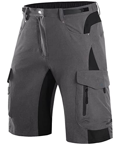 Wespornow Kurze Hosen Herren Cargo Shorts Herren mit 6 Taschen Arbeitshosen Männer Kurz Bermuda Wanderhose Fahrradhose Cargohose Chino Stretch Sommer Wandershorts MTB Hose (Dunkles Grau, XXL) von Wespornow