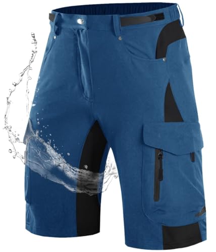 Wespornow Kurze Hosen Herren Cargo Shorts Herren mit 6 Taschen Arbeitshosen Männer Kurz Bermuda Wanderhose Fahrradhose Cargohose Chino Stretch Sommer Wandershorts MTB Hose (Indigo, 4XL) von Wespornow