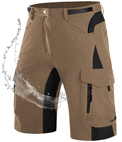 Wespornow Kurze Hosen Herren Cargo Shorts Herren mit 6 Taschen Arbeitshosen Männer Kurz Bermuda Wanderhose Fahrradhose Cargohose Chino Stretch Sommer Wandershorts MTB Hose (Khaki, S) von Wespornow