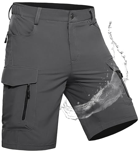 Wespornow Kurze Hosen Herren Cargo Shorts Herren mit 7 Taschen Fahrradhose MTB Hose Arbeitshosen Männer Kurz Bermuda Cargohose Wanderhose Chino Stretch Sommer Wandershorts (Neutral Grau, XXL) von Wespornow