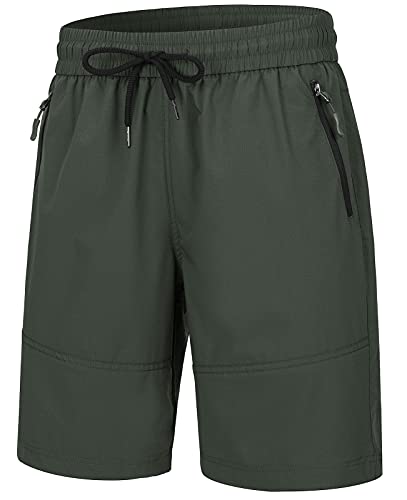 Wespornow Wanderhose-Damen-Kurze Hose Sommerhose Damen Bermuda-Shorts Outdoor Trekkinghose Kurz Leichte Stretch Golf Cargo MTB Hose mit Reißverschlusstaschen (Grün, M) von Wespornow